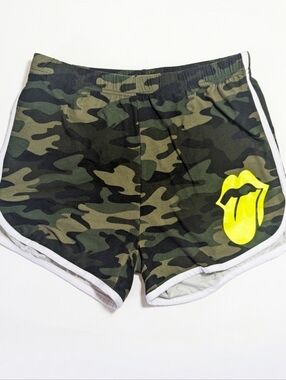 Rolling Stones Camo Dolphin Shorts - Neon Tongue - Size Medium